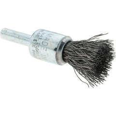 Tru-Maxx - 1/2" Brush Diam, Crimped, Flared End Brush - 1/4" Diam Steel Shank, 25,000 Max RPM - Industrial Tool & Supply