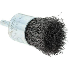 Tru-Maxx - 1" Brush Diam, Crimped, Flared End Brush - 1/4" Diam Steel Shank, 22,000 Max RPM - Industrial Tool & Supply