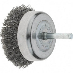 Tru-Maxx - 2-3/4" Diam, 1/4" Shank Diam, Steel Fill Cup Brush - 0.0118 Wire Diam, 7/8" Trim Length, 6,000 Max RPM - Industrial Tool & Supply