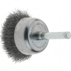 Tru-Maxx - 1-3/4" Diam, 1/4" Shank Diam, Steel Fill Cup Brush - 0.0118 Wire Diam, 3/4" Trim Length, 13,000 Max RPM - Industrial Tool & Supply