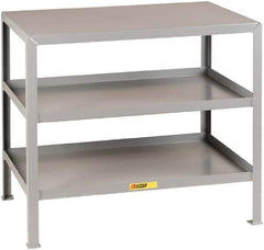 Little Giant - 48 Wide x 24" Deep x 32-1/2" High, 12 Gauge Steel Heavy-Duty Machine Table - Fixed Legs, Gray - Industrial Tool & Supply