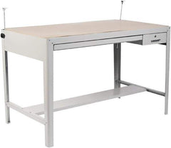 Safco - 56-1/2 Wide x 30-1/2" Deep x 35-1/2" High, Steel Drafting Table Base - Fixed Legs, Gray - Industrial Tool & Supply
