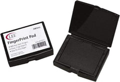 LEE - 2" Wide x 1/2" High x 1/2" Deep, Inked Fingerprint Pad - Plastic, Black - Industrial Tool & Supply
