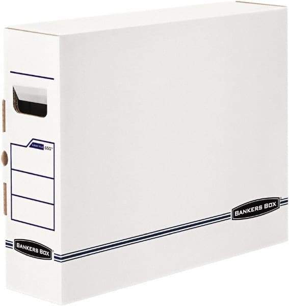 BANKERS BOX - 1 Compartment, 5" Wide x 14-7/8" High x 18-3/4" Deep, Storage Box - Plastic, White/Blue - Industrial Tool & Supply