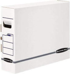 BANKERS BOX - 1 Compartment, 5" Wide x 14-7/8" High x 18-3/4" Deep, Storage Box - Plastic, White/Blue - Industrial Tool & Supply