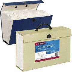 SMEAD - 19 Compartments, 15" Wide x 10" High x 5-1/4" Deep, Case File - Corrugated Cardboard, Assorted Colors - Industrial Tool & Supply
