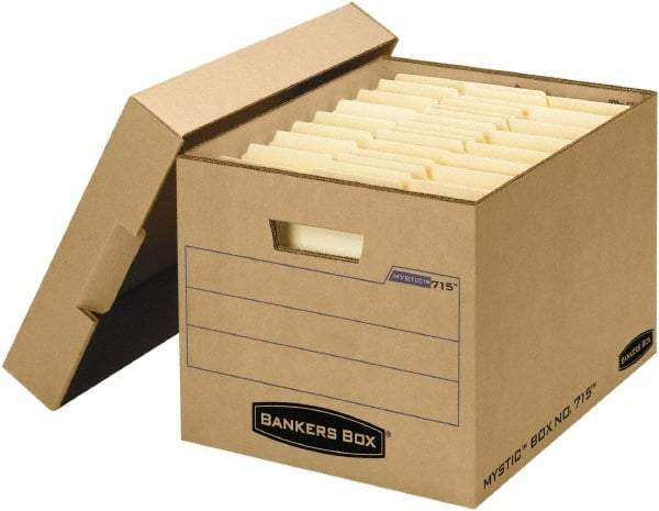 BANKERS BOX - 1 Compartment, 13" Wide x 12" High x 16-1/4" Deep, Storage Box - Corrugated Fiberboard, Kraft (Color) - Industrial Tool & Supply