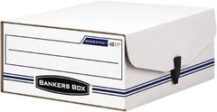 BANKERS BOX - 1 Compartment, 9-1/8" Wide x 4-3/8" High x 11-3/8" Deep, Storage Box - Corrugated Fiberboard, White/Blue - Industrial Tool & Supply