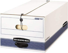 BANKERS BOX - 1 Compartment, 15-1/4" Wide x 10-3/4" High x 19-3/4" Deep, Storage Box - Corrugated Cardboard, White/Blue - Industrial Tool & Supply