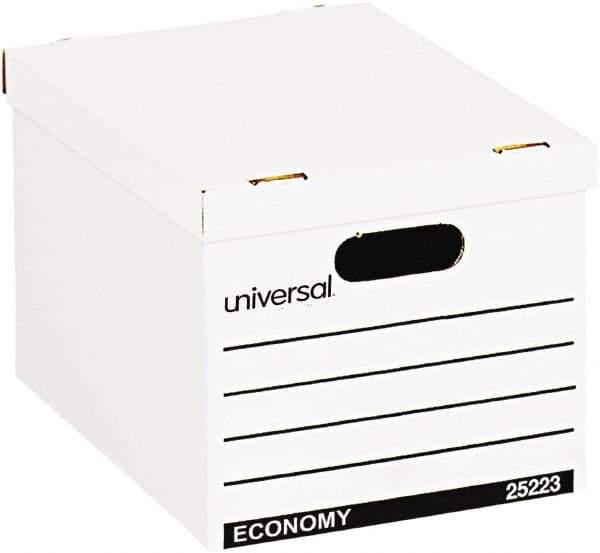 UNIVERSAL - 1 Compartment, 12" Wide x 10" High x 15" Deep, Storage Box - Corrugated Fiberboard, White - Industrial Tool & Supply