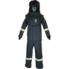 Oberon - Size L, 4 HRC, 12.5 oz Arc Flash Clothing Kit - 76 cal per Sq cm, Hood Protection, Bib Overalls - Industrial Tool & Supply