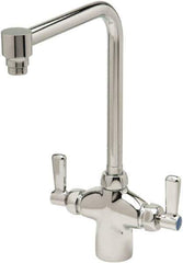 Zurn - Bent Riser, Two Handle, Chrome Plated Single Hole Mount, Laboratory Faucet - Lever Handle - Industrial Tool & Supply