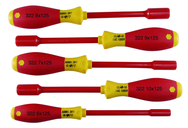 Insulated Nut Driver Metric Set Includes: 6.0 - 10.0mm. 5 Pieces - Industrial Tool & Supply