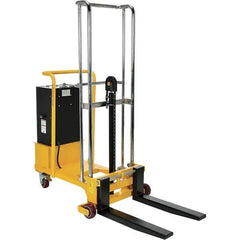Vestil - 550 Lb Capacity, 57" Lift Height, Battery Operated Lift - 2" Lowered Height, 25-1/2" Fork Length, 31" Overall Width - Industrial Tool & Supply