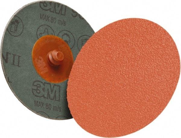 3M - 4" Disc Diam, 80 Grit, Ceramic Quick Change Disc - Type R Attaching System, Coated, 12,000 RPM, 987C Series - Industrial Tool & Supply