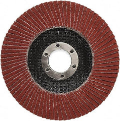 3M - 80 Grit, 7" Disc Diam, 5/8-11 Center Hole, Type 27 Ceramic Flap Disc - 8,500 Max RPM, Polyester Backing, Arbor Attaching System, Coated - Industrial Tool & Supply