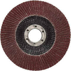 3M - 60 Grit, 5" Disc Diam, 5/8-11 Center Hole, Type 27 Ceramic Flap Disc - 12,100 Max RPM, Polyester Backing, Arbor Attaching System, Coated - Industrial Tool & Supply