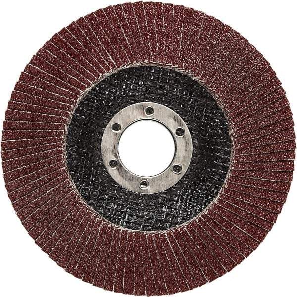 3M - 40 Grit, 5" Disc Diam, 5/8-11 Center Hole, Type 27 Ceramic Flap Disc - 12,100 Max RPM, Polyester Backing, Arbor Attaching System, Coated - Industrial Tool & Supply