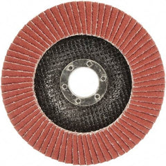 3M - 60 Grit, 7" Disc Diam, 5/8-11 Center Hole, Type 29 Ceramic Flap Disc - 8,500 Max RPM, Polyester Backing, Arbor Attaching System, Coated - Industrial Tool & Supply