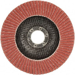 3M - 40 Grit, 4-1/2" Disc Diam, 5/8-11 Center Hole, Type 29 Ceramic Flap Disc - 13,300 Max RPM, Polyester Backing, Arbor Attaching System, Coated - Industrial Tool & Supply