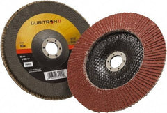 3M - 80 Grit, 7" Disc Diam, 7/8" Center Hole, Type 29 Ceramic Flap Disc - 8,500 Max RPM, Polyester Backing, Arbor Attaching System, Coated - Industrial Tool & Supply