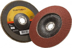 3M - 60 Grit, 7" Disc Diam, 7/8" Center Hole, Type 29 Ceramic Flap Disc - 8,500 Max RPM, Polyester Backing, Arbor Attaching System, Coated - Industrial Tool & Supply