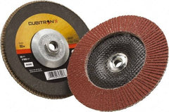 3M - 80 Grit, 7" Disc Diam, 5/8-11 Center Hole, Type 29 Ceramic Flap Disc - 8,500 Max RPM, Polyester Backing, Arbor Attaching System, Coated - Industrial Tool & Supply