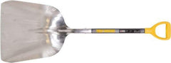 True Temper - 19-1/4" High x 15-3/8" Wide Square Aluminum Scoop - 27" Long Wood D-Grip Handle, No Step - Industrial Tool & Supply