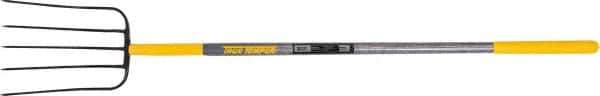 True Temper - Manure Fork with 48" Long Wood Handle - 5 Tines, 12" Tine Length - Industrial Tool & Supply