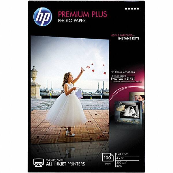 Hewlett-Packard - 4" x 6" White Photo Paper - Use with Inkjet Printers - Industrial Tool & Supply