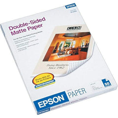 Epson - 8-1/2" x 11" Bright White Photo Paper - Use with Inkjet Printers - Industrial Tool & Supply