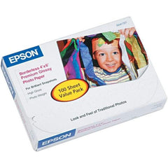 Epson - 4" x 6" White Photo Paper - Use with Inkjet Printers - Industrial Tool & Supply