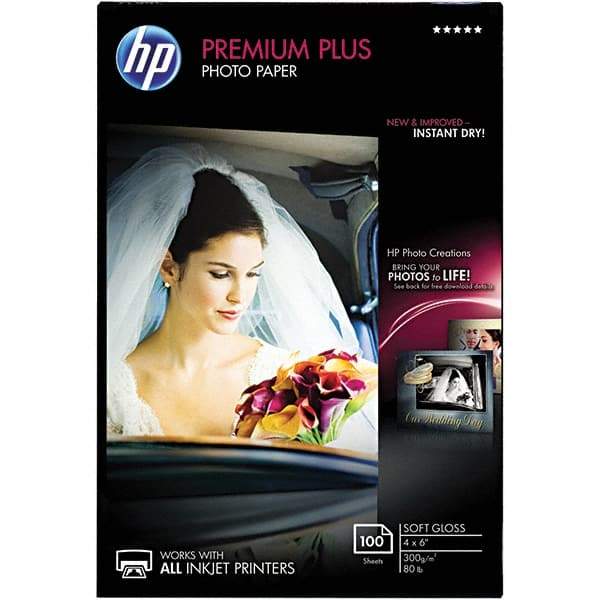 Hewlett-Packard - 4" x 6" White Photo Paper - Use with Inkjet Printers - Industrial Tool & Supply