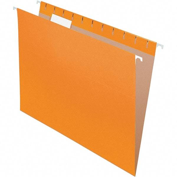 Pendaflex - 8-1/2 x 11", Letter Size, Orange, Hanging File Folder - 11 Point Stock, 1/5 Tab Cut Location - Industrial Tool & Supply