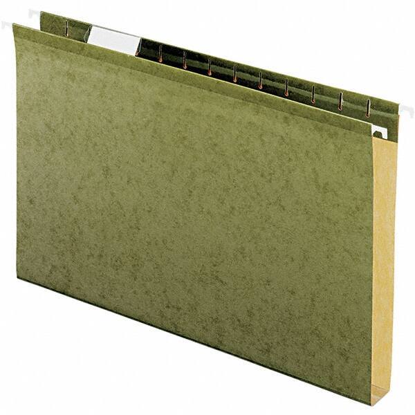 Pendaflex - 9-1/2 x 14-1/2", Legal, Standard Green, Hanging File Folder - 11 Point Stock, 1/5 Tab Cut Location - Industrial Tool & Supply