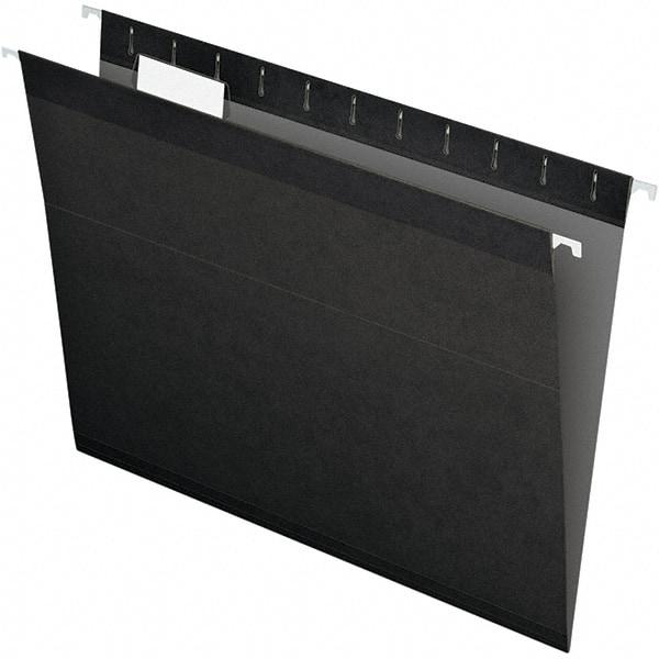 Pendaflex - 8-1/2 x 11", Letter Size, Black, Hanging File Folder - 11 Point Stock, 1/5 Tab Cut Location - Industrial Tool & Supply