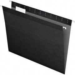 Pendaflex - 8-1/2 x 11", Letter Size, Black, Hanging File Folder - 11 Point Stock, 1/5 Tab Cut Location - Industrial Tool & Supply