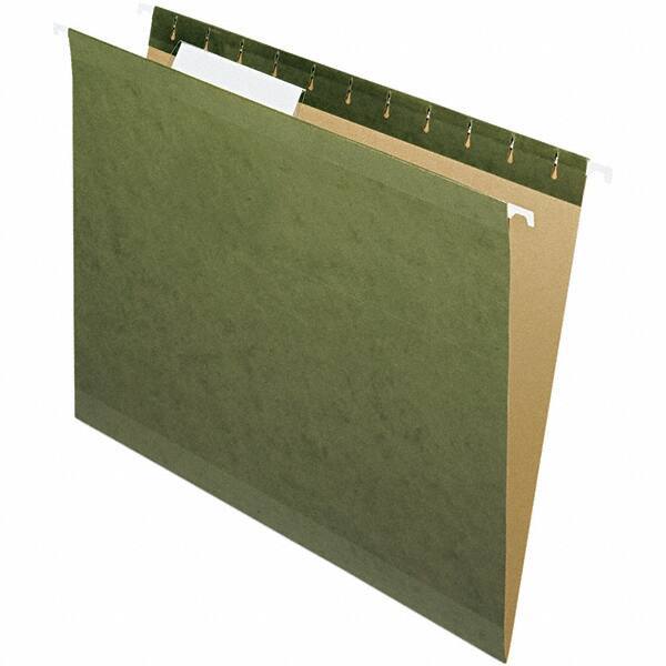 Pendaflex - 8-1/2 x 11", Letter Size, Standard Green, Hanging File Folder - 11 Point Stock, 1/3 Tab Cut Location - Industrial Tool & Supply