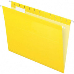 Pendaflex - 8-1/2 x 11", Letter Size, Yellow, Hanging File Folder - 11 Point Stock, 1/5 Tab Cut Location - Industrial Tool & Supply