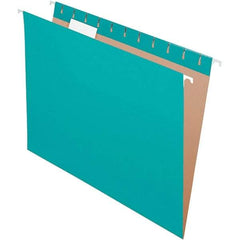 Pendaflex - 8-1/2 x 11", Letter Size, Aqua, Hanging File Folder - 11 Point Stock, 1/5 Tab Cut Location - Industrial Tool & Supply