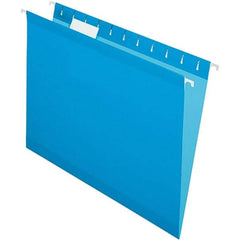 Pendaflex - 8-1/2 x 11", Letter Size, Blue, Hanging File Folder - 11 Point Stock, 1/5 Tab Cut Location - Industrial Tool & Supply