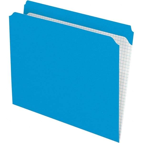 Pendaflex - 11-5/8 x 9-1/2", Letter Size, Blue, File Folders with Top Tab - 11 Point Stock, Straight Tab Cut Location - Industrial Tool & Supply