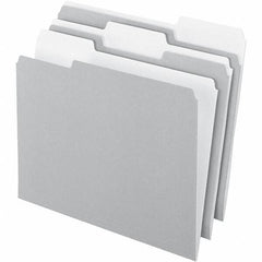 Pendaflex - 11-5/8 x 9-3/16", Letter Size, Gray, File Folders with Top Tab - 11 Point Stock, Assorted Tab Cut Location - Industrial Tool & Supply