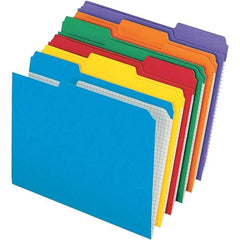 Pendaflex - 9-1/2 x 11-5/8", Letter Size, Assorted Colors, File Folders with Top Tab - 11 Point Stock, Assorted Tab Cut Location - Industrial Tool & Supply