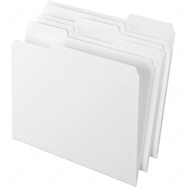 Pendaflex - 9-1/2 x 11-5/8", Letter Size, White, File Folders with Top Tab - 11 Point Stock, Assorted Tab Cut Location - Industrial Tool & Supply