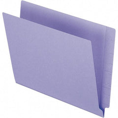 Pendaflex - 10-1/8 x 12-1/4", Letter Size, Purple, File Folders with End Tab - 11 Point Stock, Straight Tab Cut Location - Industrial Tool & Supply