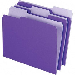 Pendaflex - 11-5/8 x 9-3/16", Letter Size, Violet, File Folders with Top Tab - 11 Point Stock, Assorted Tab Cut Location - Industrial Tool & Supply