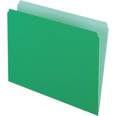 Pendaflex - 9-1/2 x 11-5/8", Letter Size, Green/Light Green, File Folders with Top Tab - 11 Point Stock, Straight Tab Cut Location - Industrial Tool & Supply