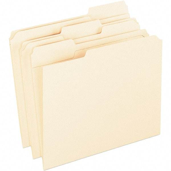 Pendaflex - 10 x 12-1/2", Letter Size, Manila, File Folders with Top Tab - 11 Point Stock, 1/3 Tab Cut Location - Industrial Tool & Supply