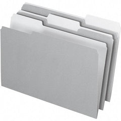 Pendaflex - 14-5/8 x 9-3/16", Legal, Gray, File Folders with Top Tab - 11 Point Stock, Assorted Tab Cut Location - Industrial Tool & Supply